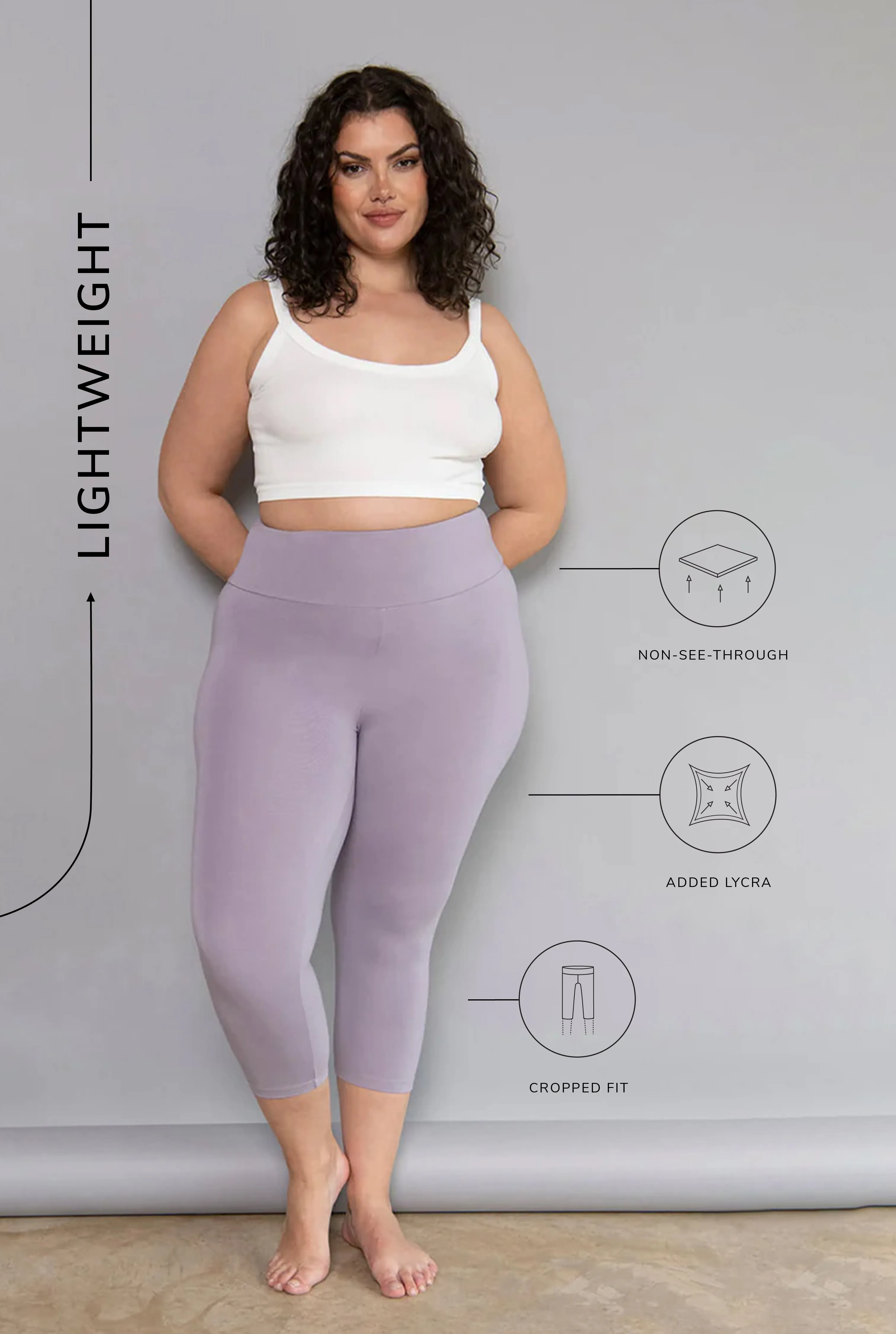 Capri Lightweight Leggings - Mauve sold by LOVALL product image thumbnail 5
