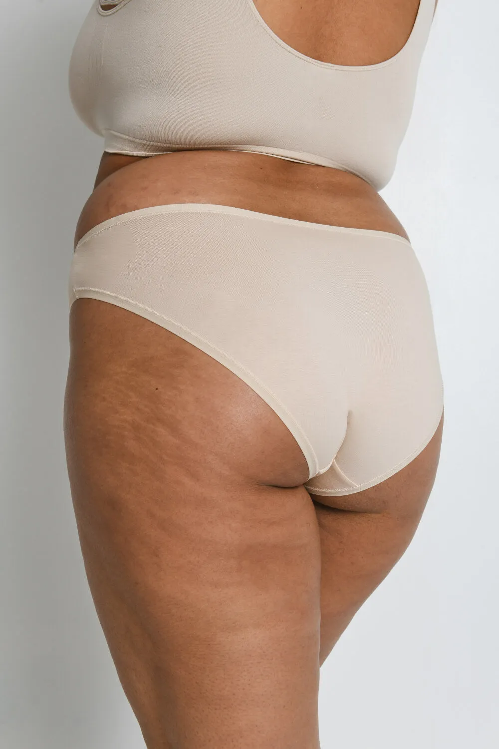 Curve Cotton High Leg Knickers 3 Pack - Beige sold by LOVALL product image thumbnail 4