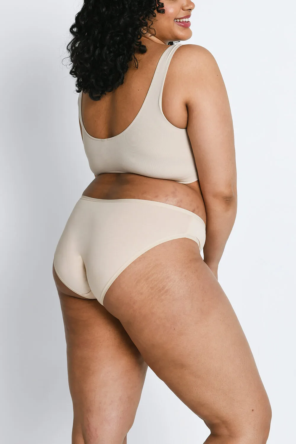 Curve Cotton High Leg Knickers 3 Pack - Beige sold by LOVALL product image thumbnail 5