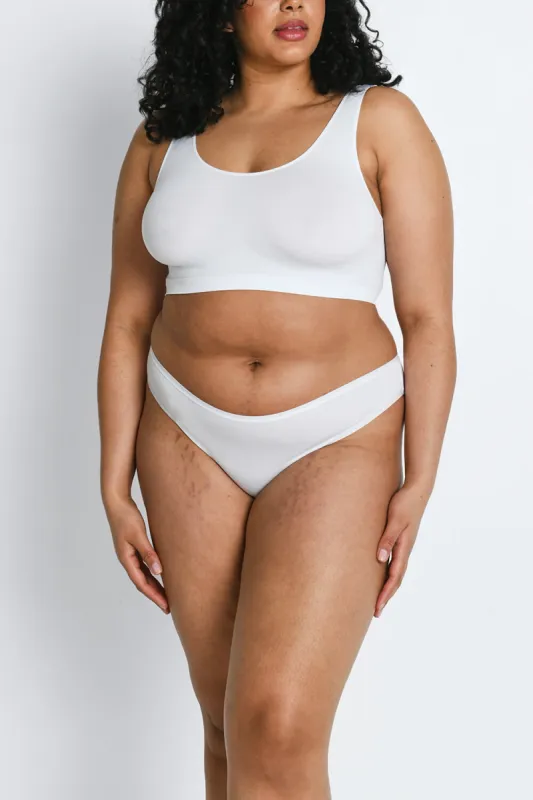 Curve Cotton High Leg Knickers 3 Pack - White sold by LOVALL