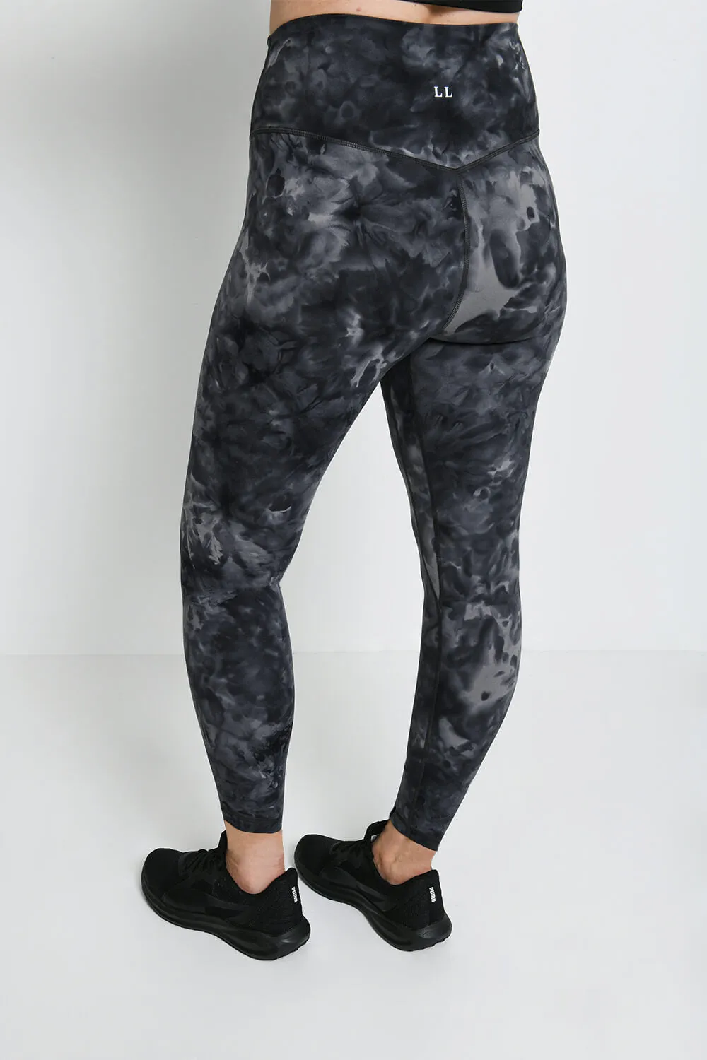 Revitalise 7/8 High Waisted Leggings - Black Tie Dye sold by LOVALL product image thumbnail 4