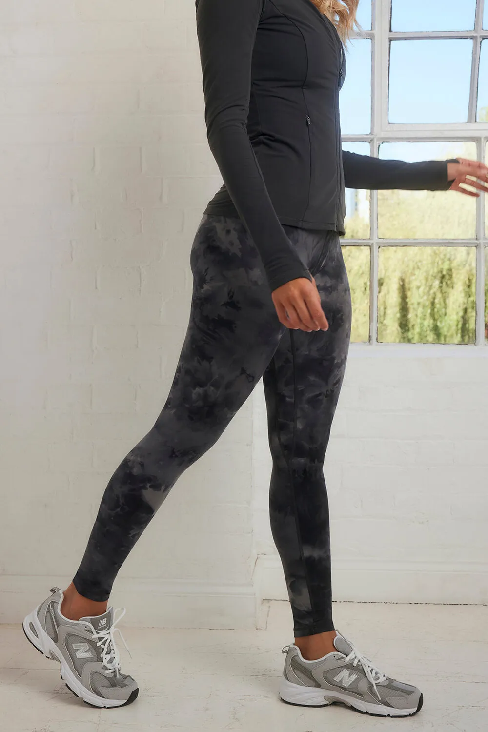 Revitalise 7/8 High Waisted Leggings - Black Tie Dye sold by LOVALL product image thumbnail 2