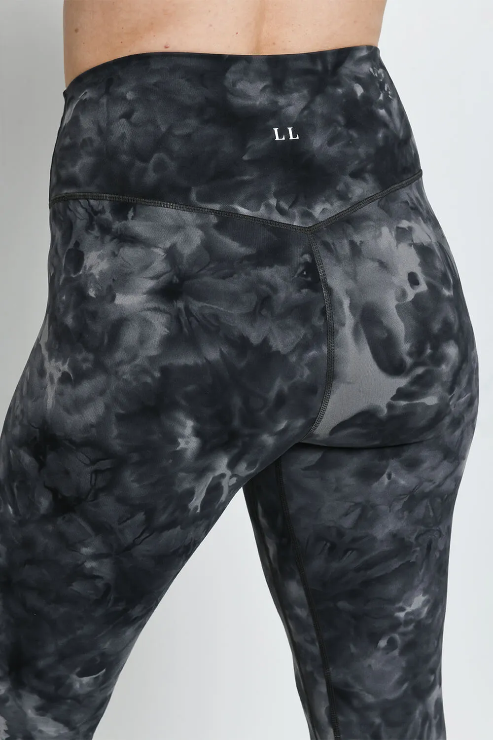 Revitalise 7/8 High Waisted Leggings - Black Tie Dye sold by LOVALL product image thumbnail 5