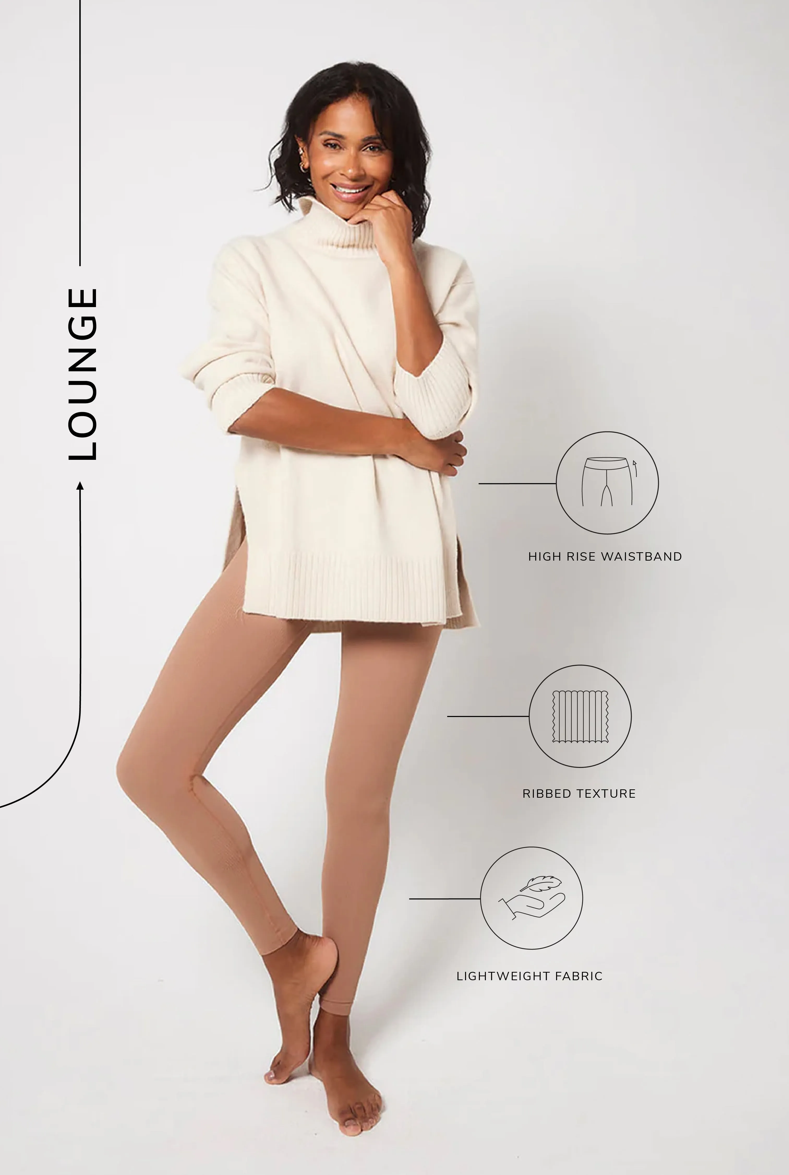Ribbed Leggings - Cappuccino sold by LOVALL product image thumbnail 3