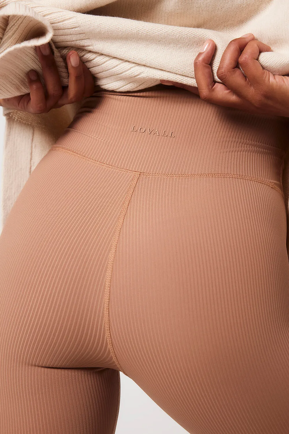 Ribbed Leggings - Cappuccino sold by LOVALL product image thumbnail 5