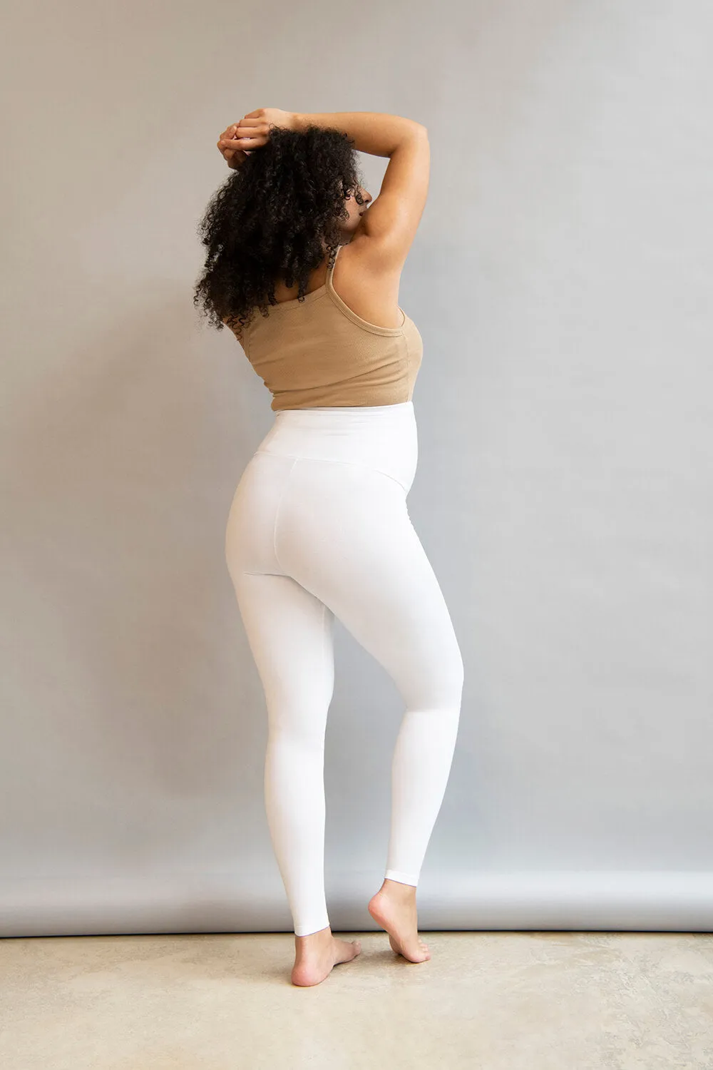 Maternity Lightweight Everyday Leggings - White sold by LOVALL product image thumbnail 4