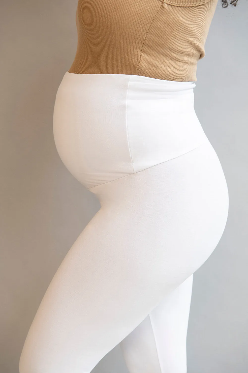 Maternity Lightweight Everyday Leggings - White sold by LOVALL product image thumbnail 3