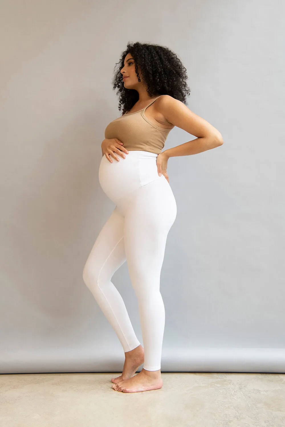 Maternity Lightweight Everyday Leggings - White sold by LOVALL product image thumbnail 2