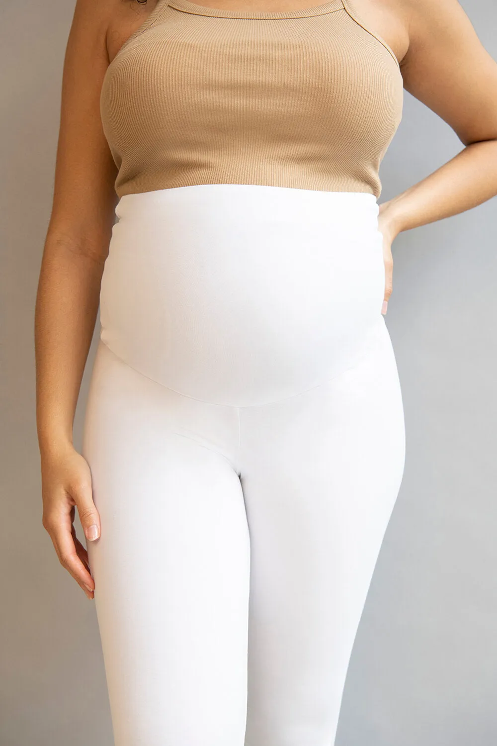 Maternity Lightweight Everyday Leggings - White sold by LOVALL product image thumbnail 5