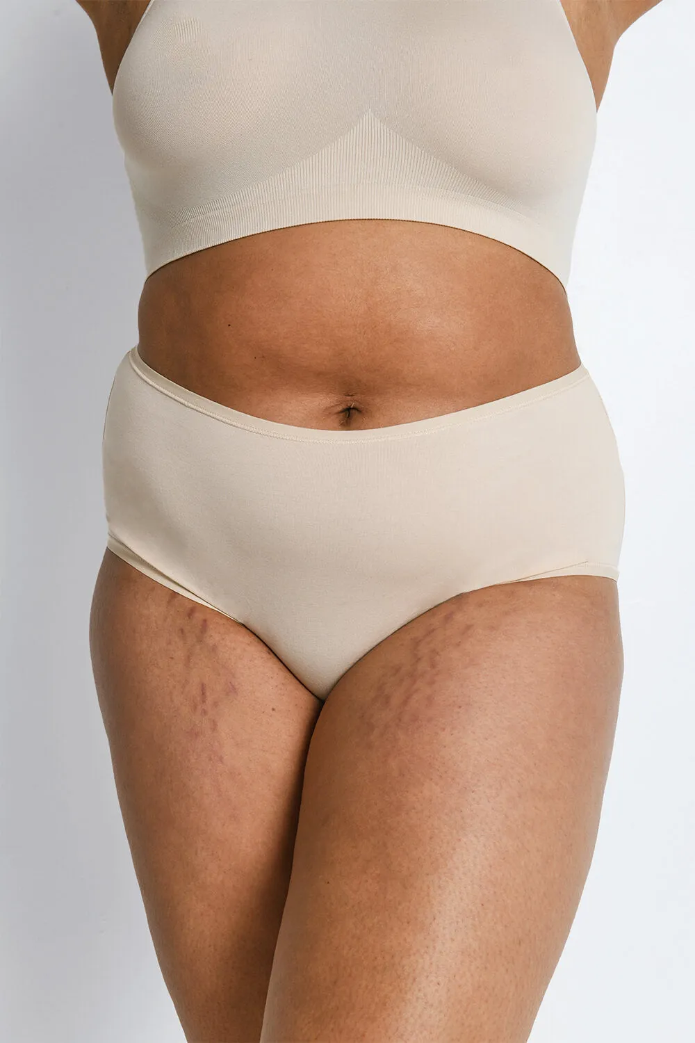 Curve High Rise Cotton Full Briefs 3 Pack - Beige sold by LOVALL product image thumbnail 2