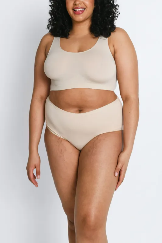 Curve High Rise Cotton Full Briefs 3 Pack - Beige sold by LOVALL