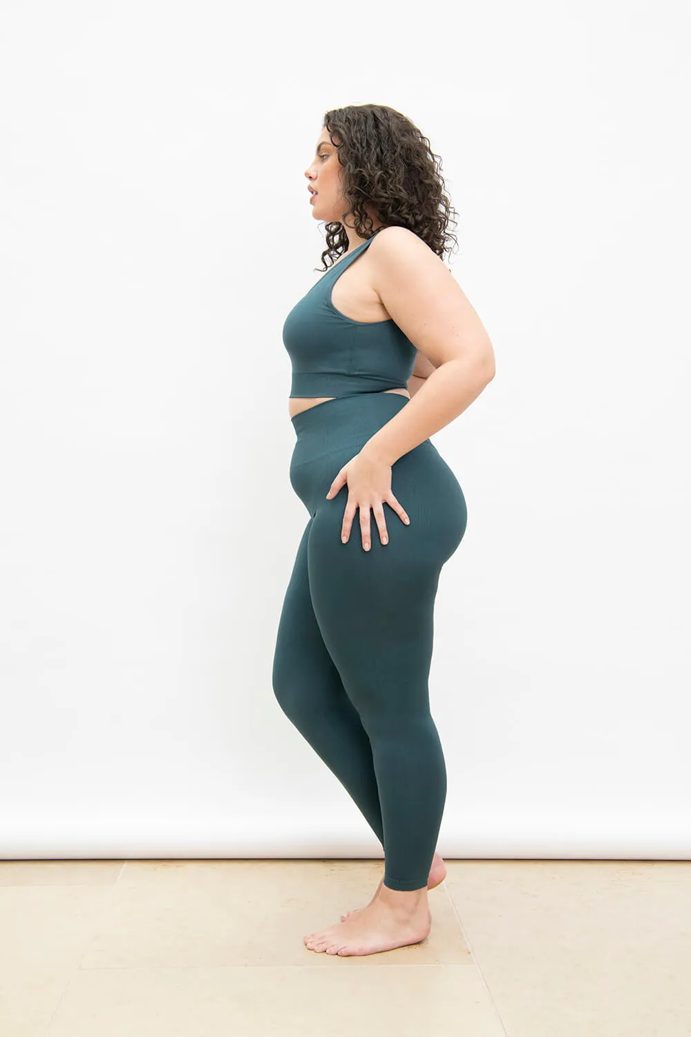 Curve Ultimate High Waisted Seamless Leggings - Teal Blue sold by LOVALL product image thumbnail 3