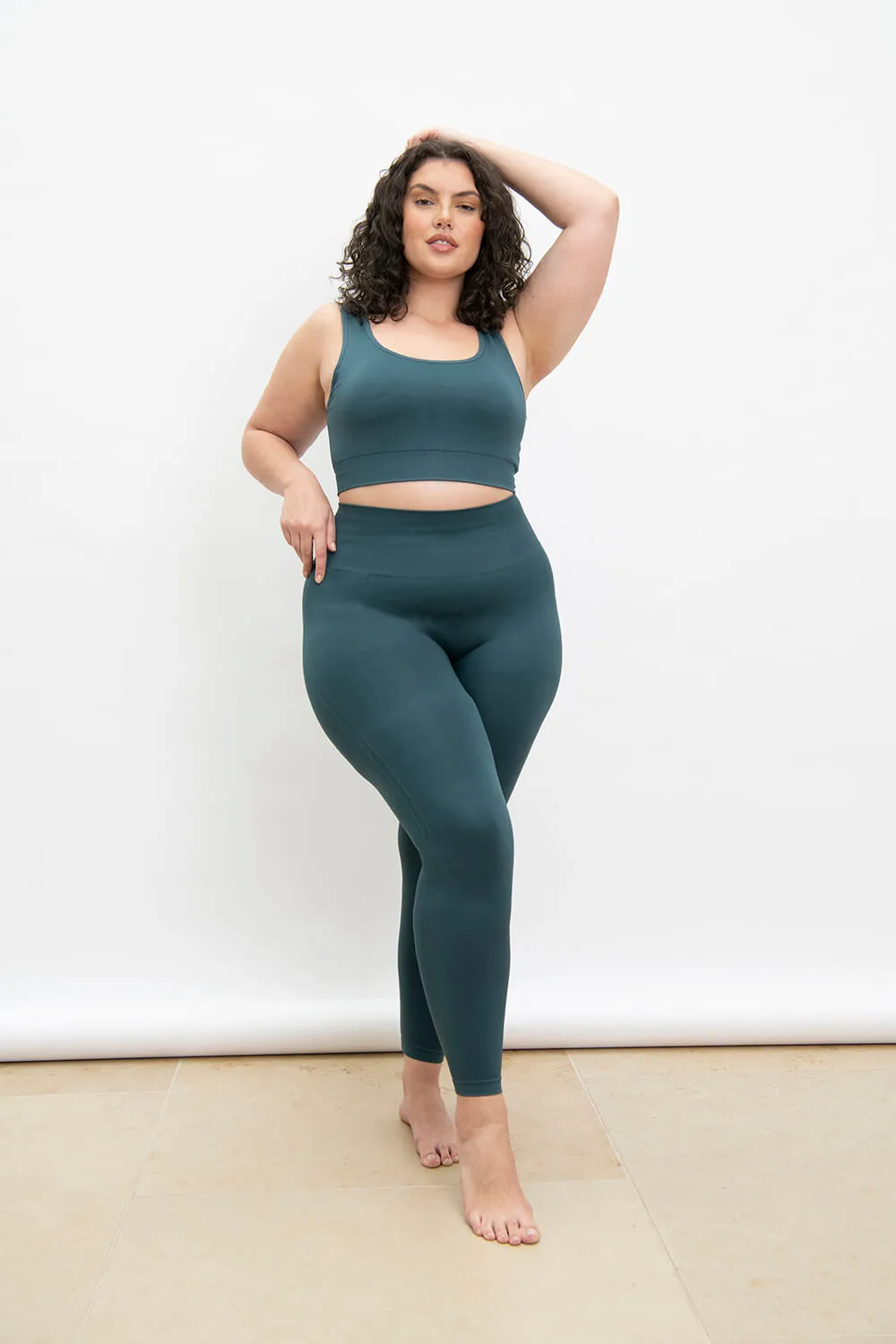 Curve Ultimate High Waisted Seamless Leggings - Teal Blue sold by LOVALL product image thumbnail 5