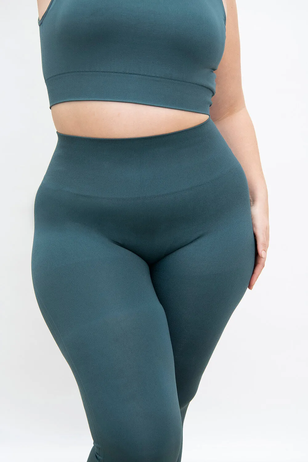 Curve Ultimate High Waisted Seamless Leggings - Teal Blue sold by LOVALL product image thumbnail 4