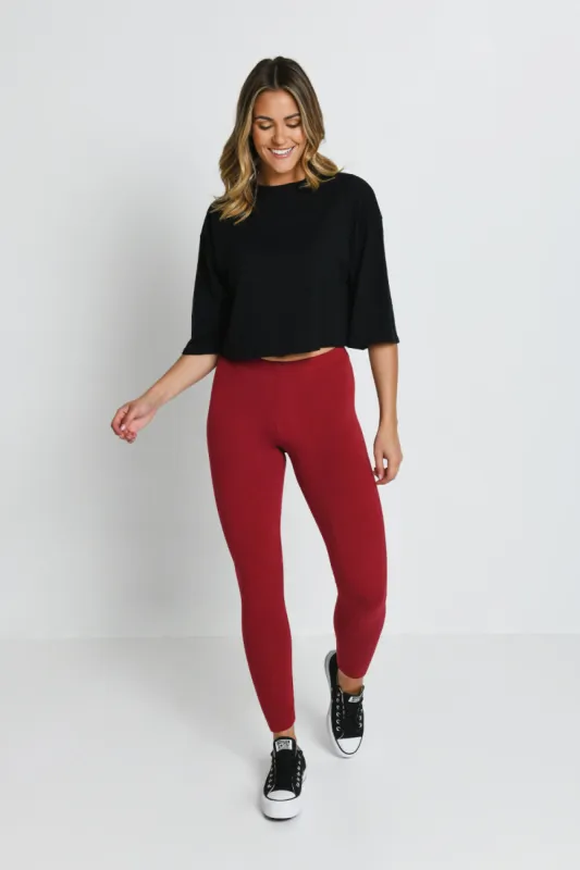 Everyday Leggings - Red Wine sold by LOVALL
