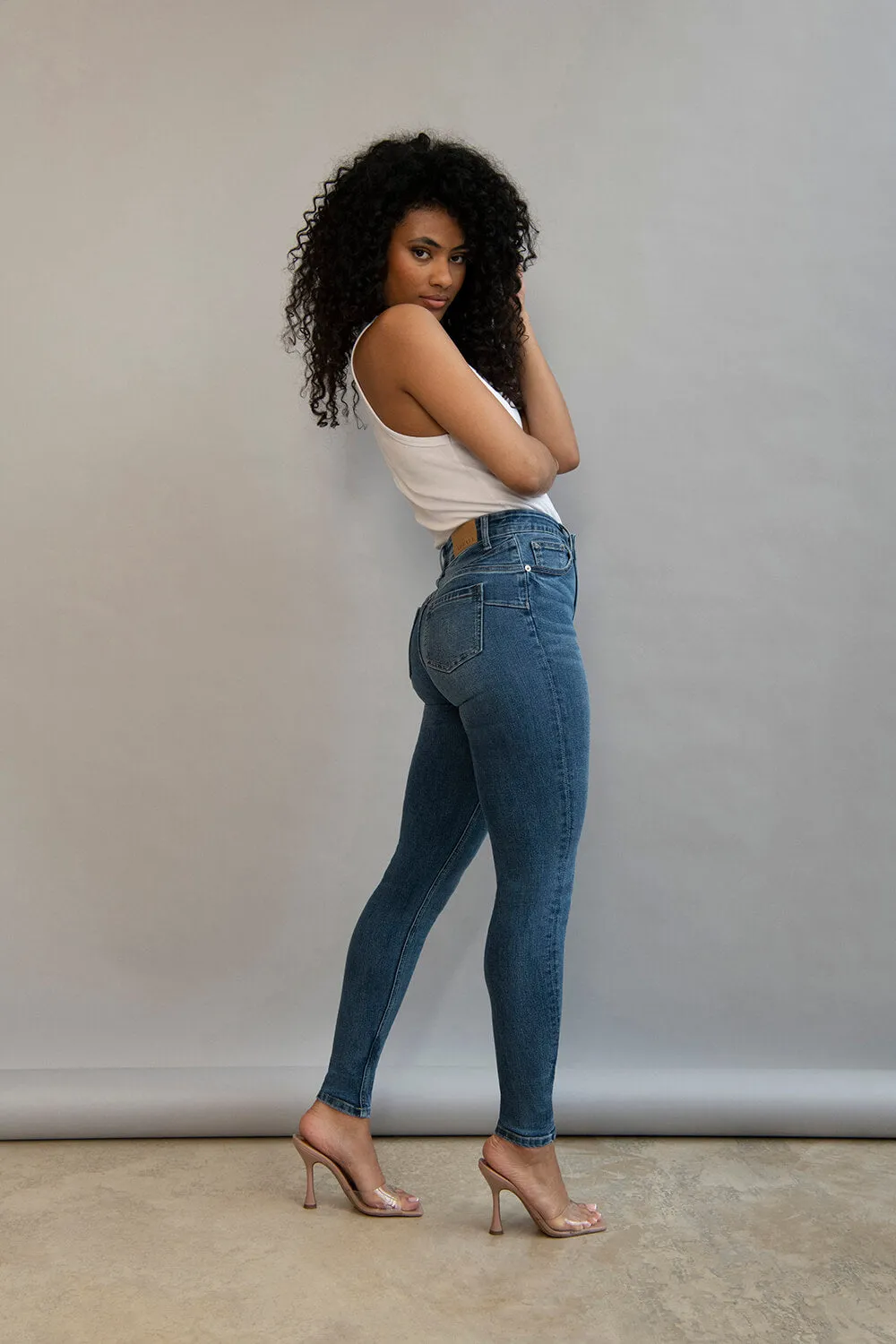 Lift & Shape Jeans - Mid Blue sold by LOVALL product image thumbnail 2