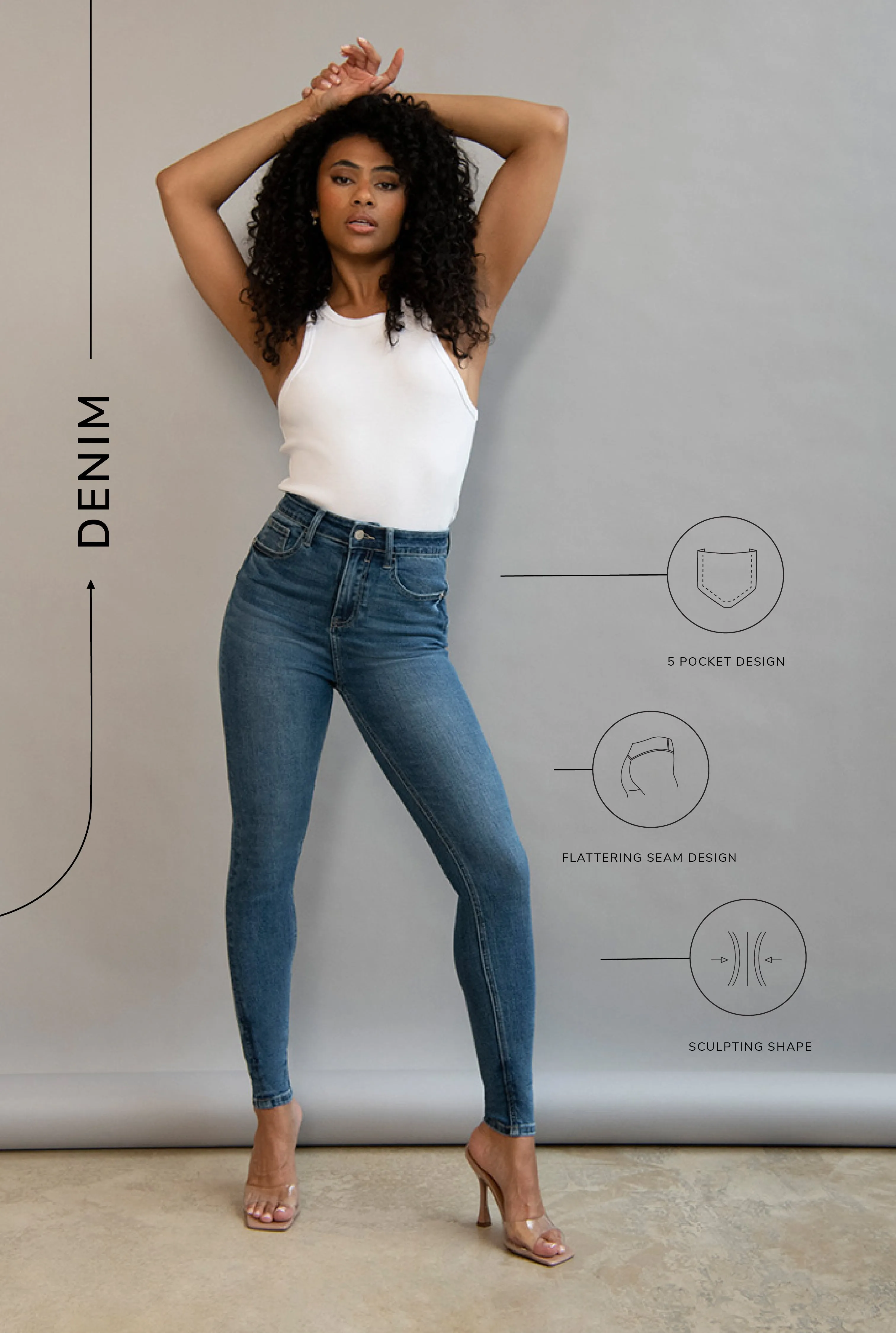 Lift & Shape Jeans - Mid Blue sold by LOVALL product image thumbnail 3