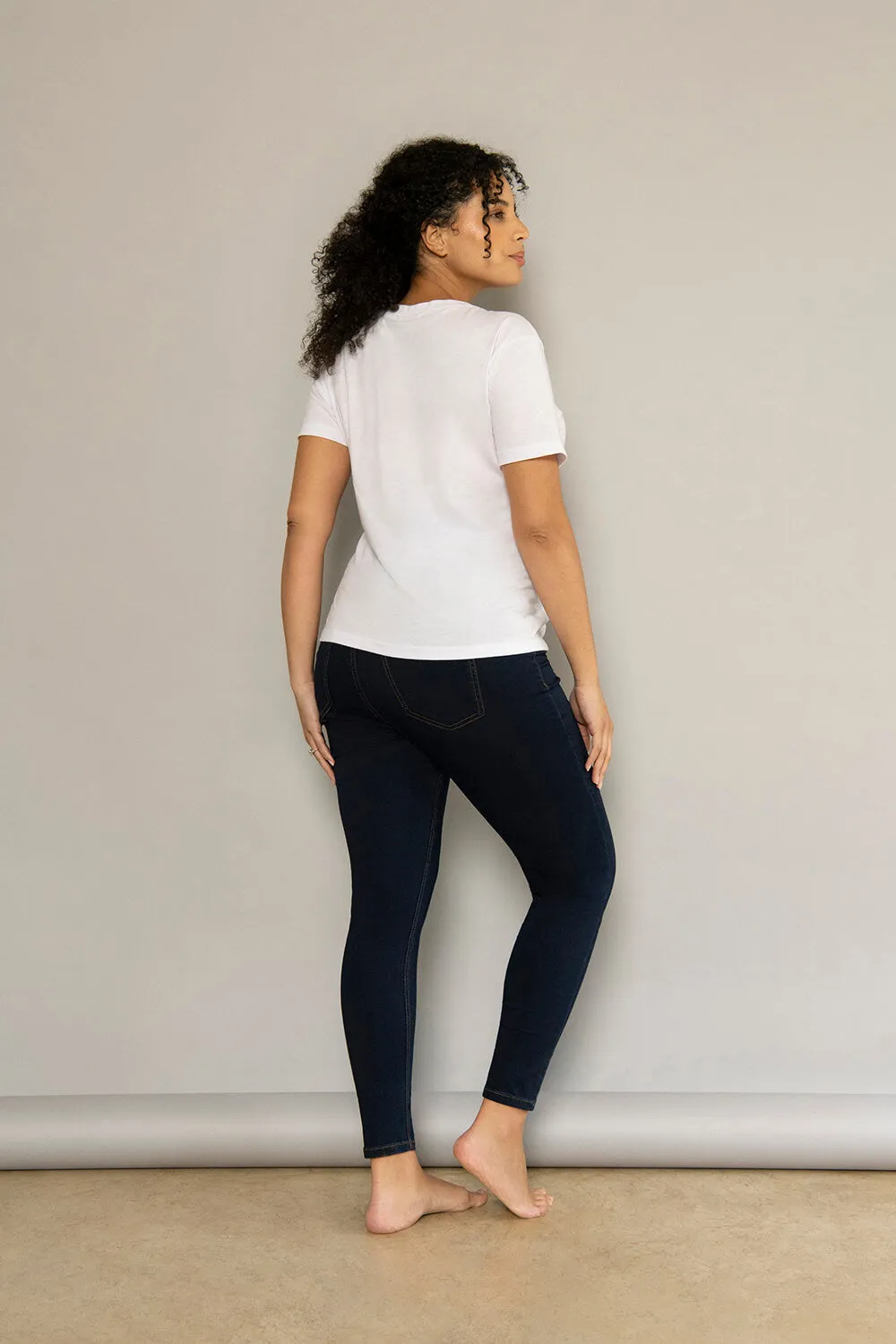 Ankle Grazer Maternity Jeggings - Dark Blue sold by LOVALL product image thumbnail 2