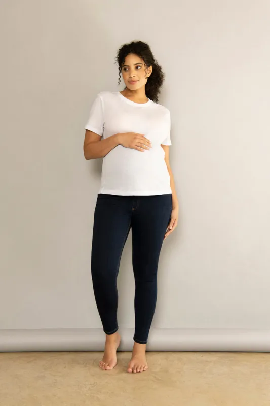 Ankle Grazer Maternity Jeggings - Dark Blue sold by LOVALL