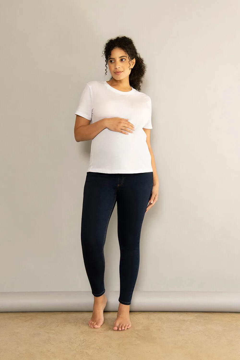 Ankle Grazer Maternity Jeggings - Dark Blue sold by LOVALL