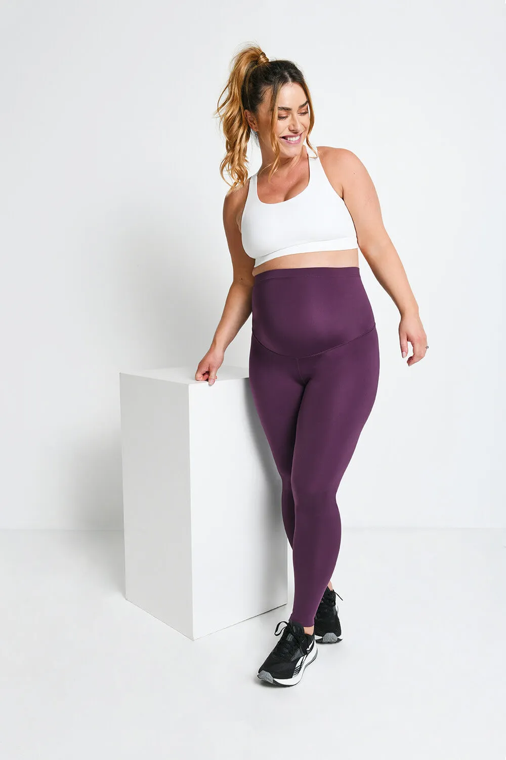 Maternity Focus Sports Leggings - Mulberry Plum sold by LOVALL product image thumbnail 5