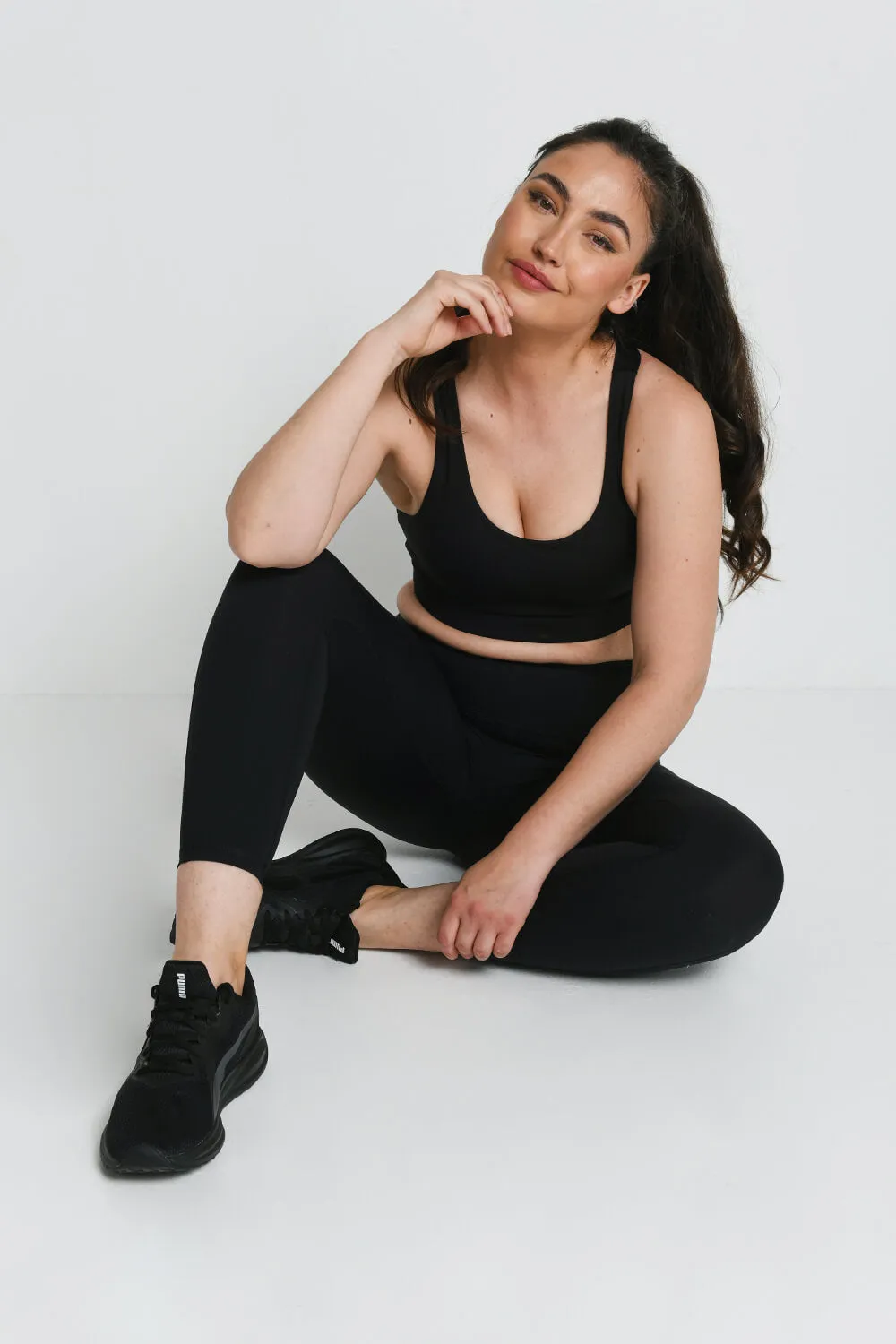 Energise 7/8 High Waisted Gym Leggings - Midnight Black sold by LOVALL product image thumbnail 5