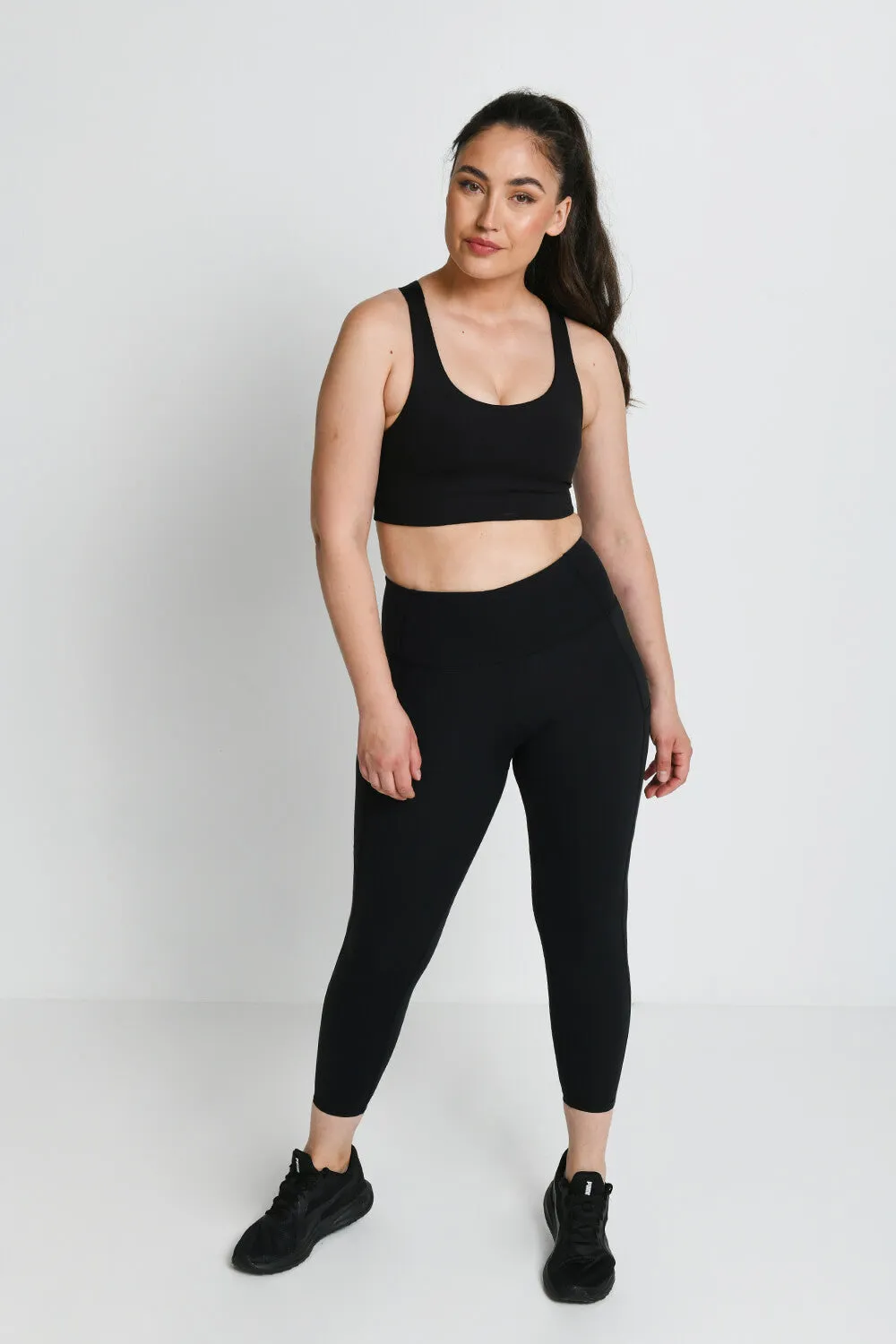 Energise 7/8 High Waisted Gym Leggings - Midnight Black sold by LOVALL