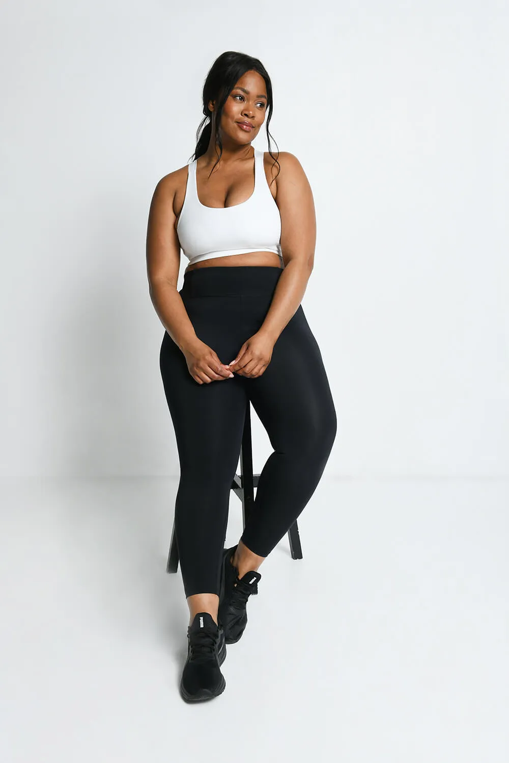 Curve Focus High Waisted Sports Leggings - Midnight Black sold by LOVALL product image thumbnail 5
