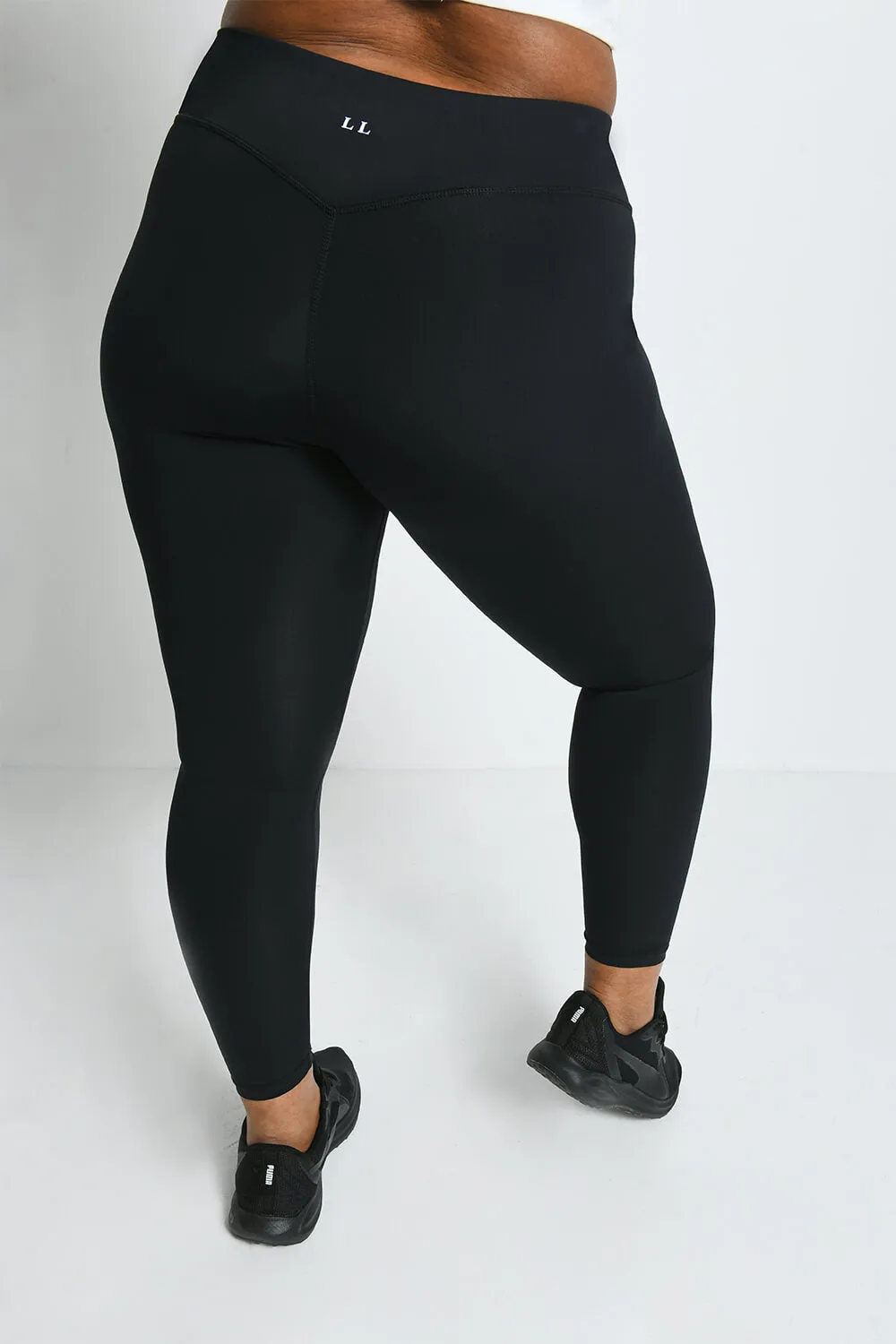 Curve Focus High Waisted Sports Leggings - Midnight Black sold by LOVALL product image thumbnail 3