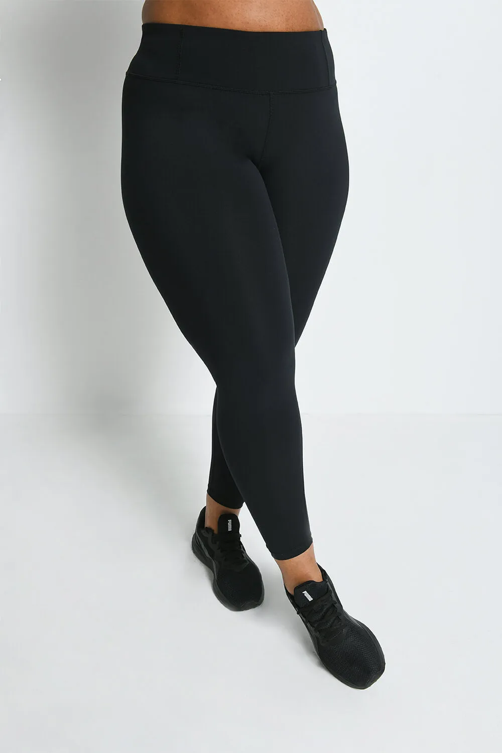 Curve Focus High Waisted Sports Leggings - Midnight Black sold by LOVALL product image thumbnail 2