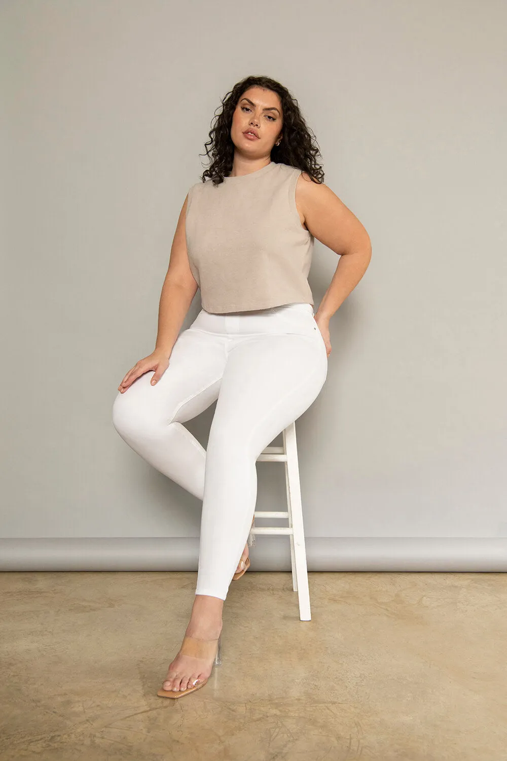 Curve Ultimate Ankle Grazer Jeggings - White sold by LOVALL product image thumbnail 4