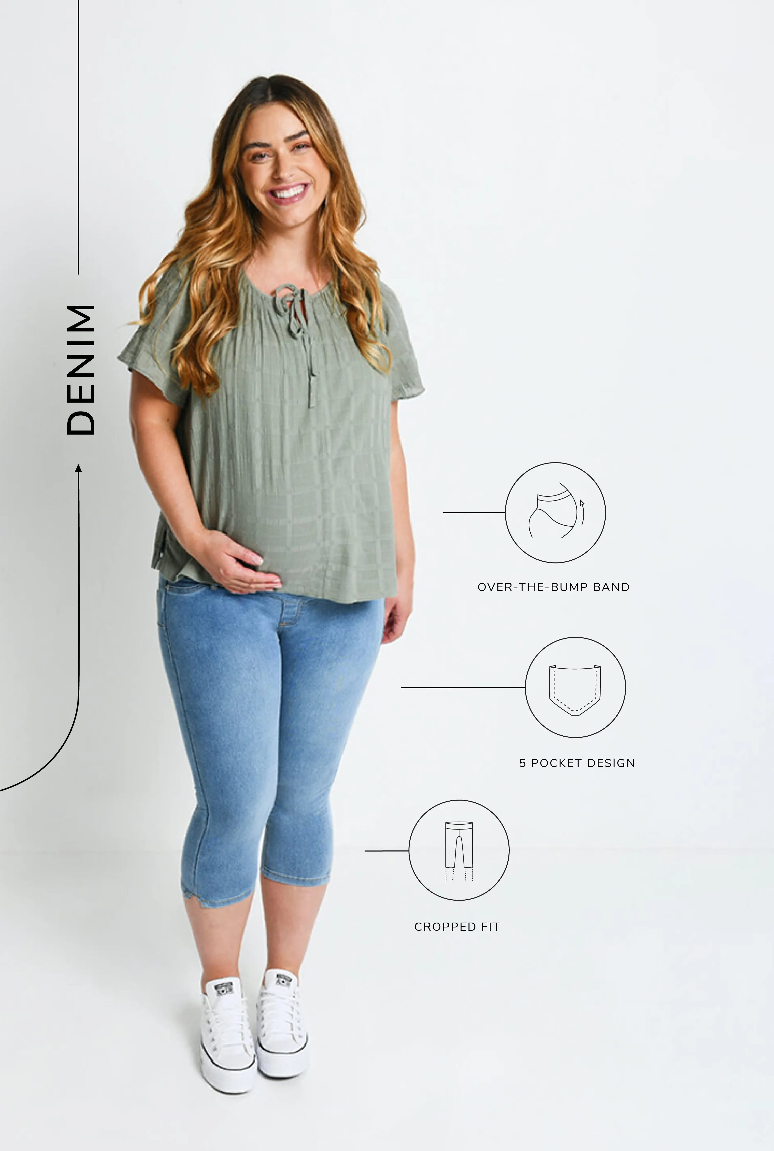 Maternity Cropped Jeggings - Light Blue sold by LOVALL product image thumbnail 5