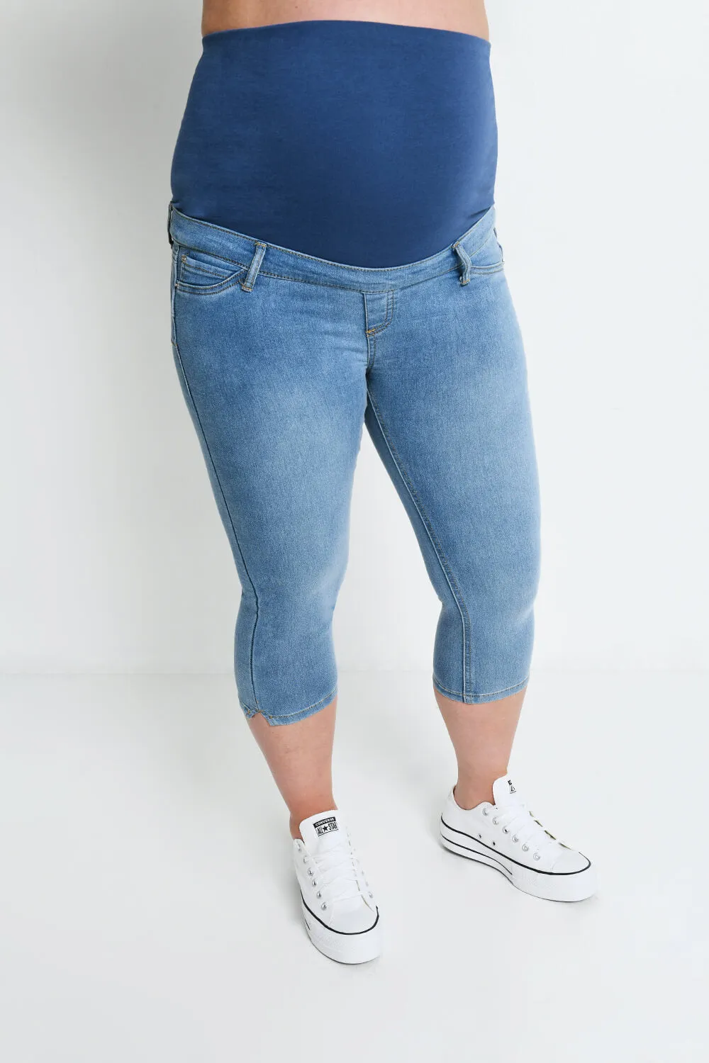 Maternity Cropped Jeggings - Light Blue sold by LOVALL product image thumbnail 2