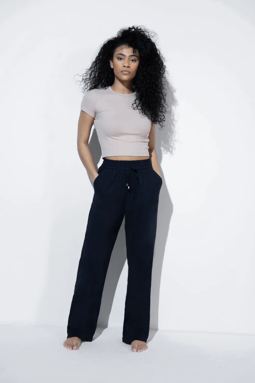 Everyday Linen Trousers - Black sold by LOVALL product image thumbnail 4