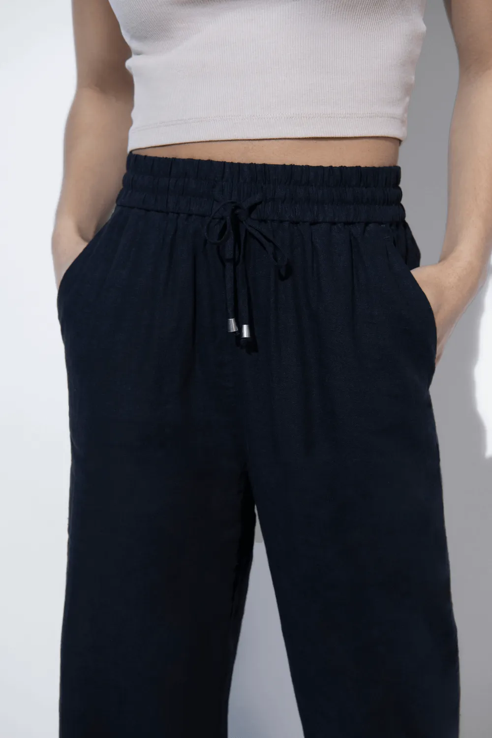 Everyday Linen Trousers - Black sold by LOVALL product image thumbnail 5