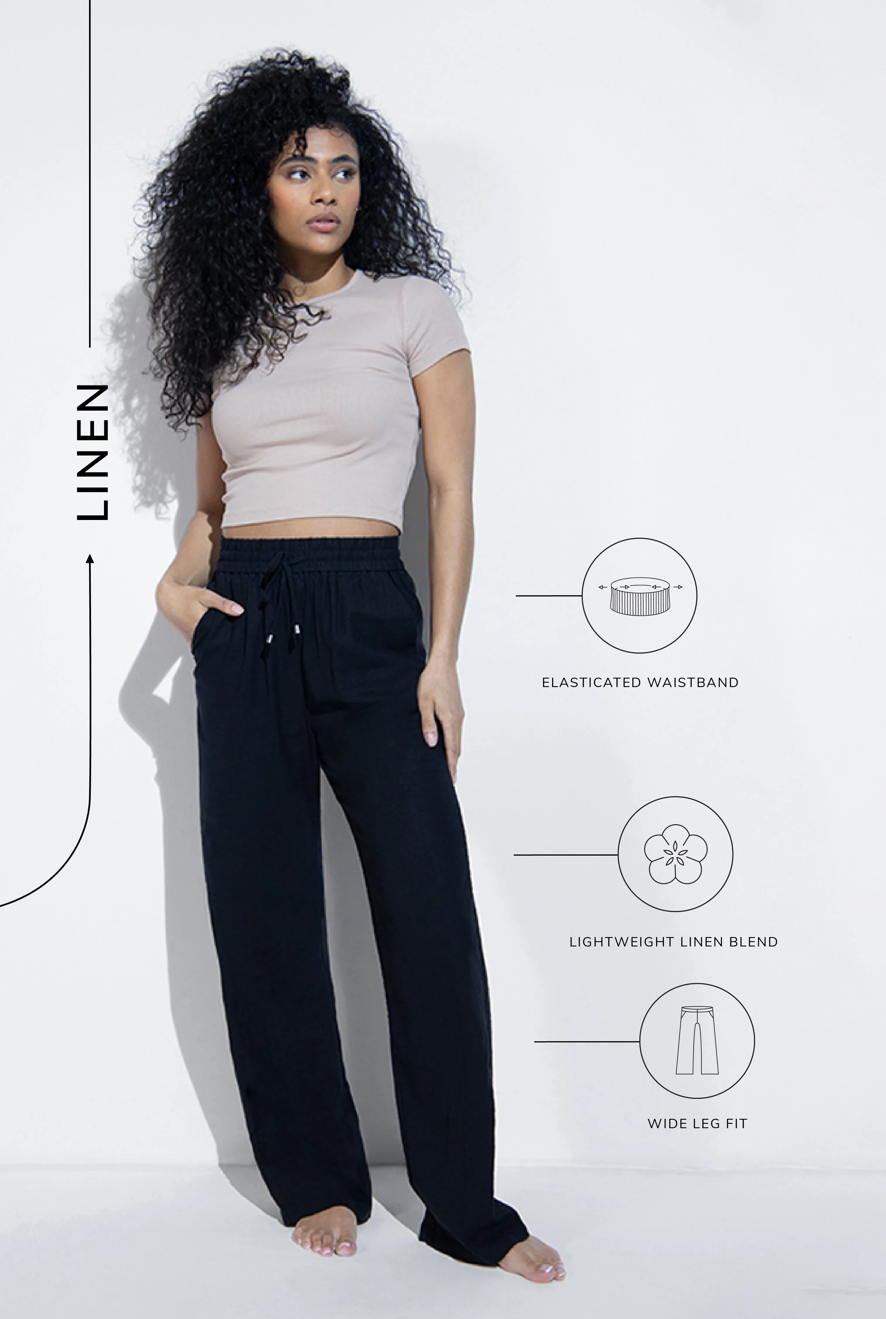 Everyday Linen Trousers - Black sold by LOVALL product image thumbnail 3