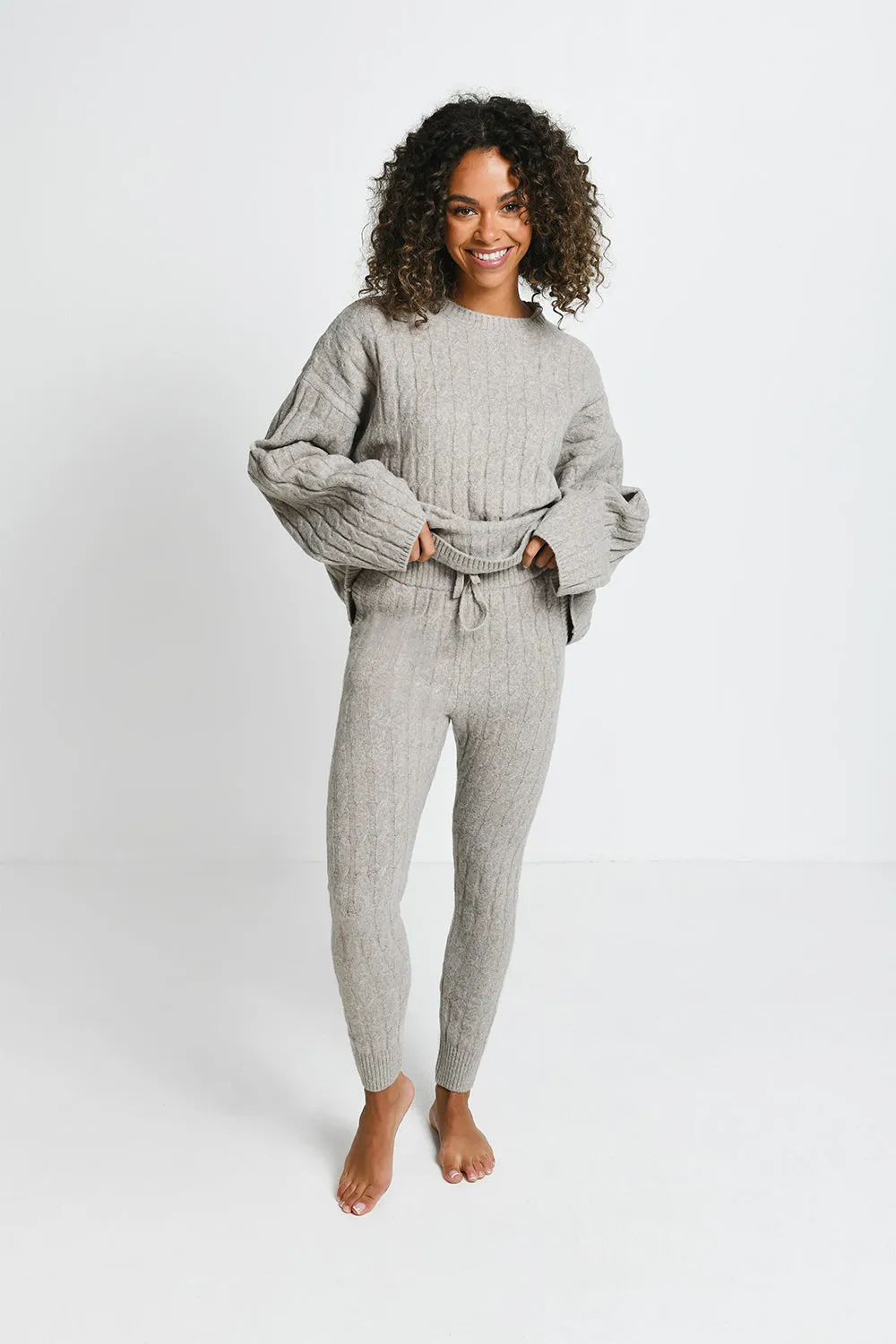 Cable Knit Joggers - Beige sold by LOVALL