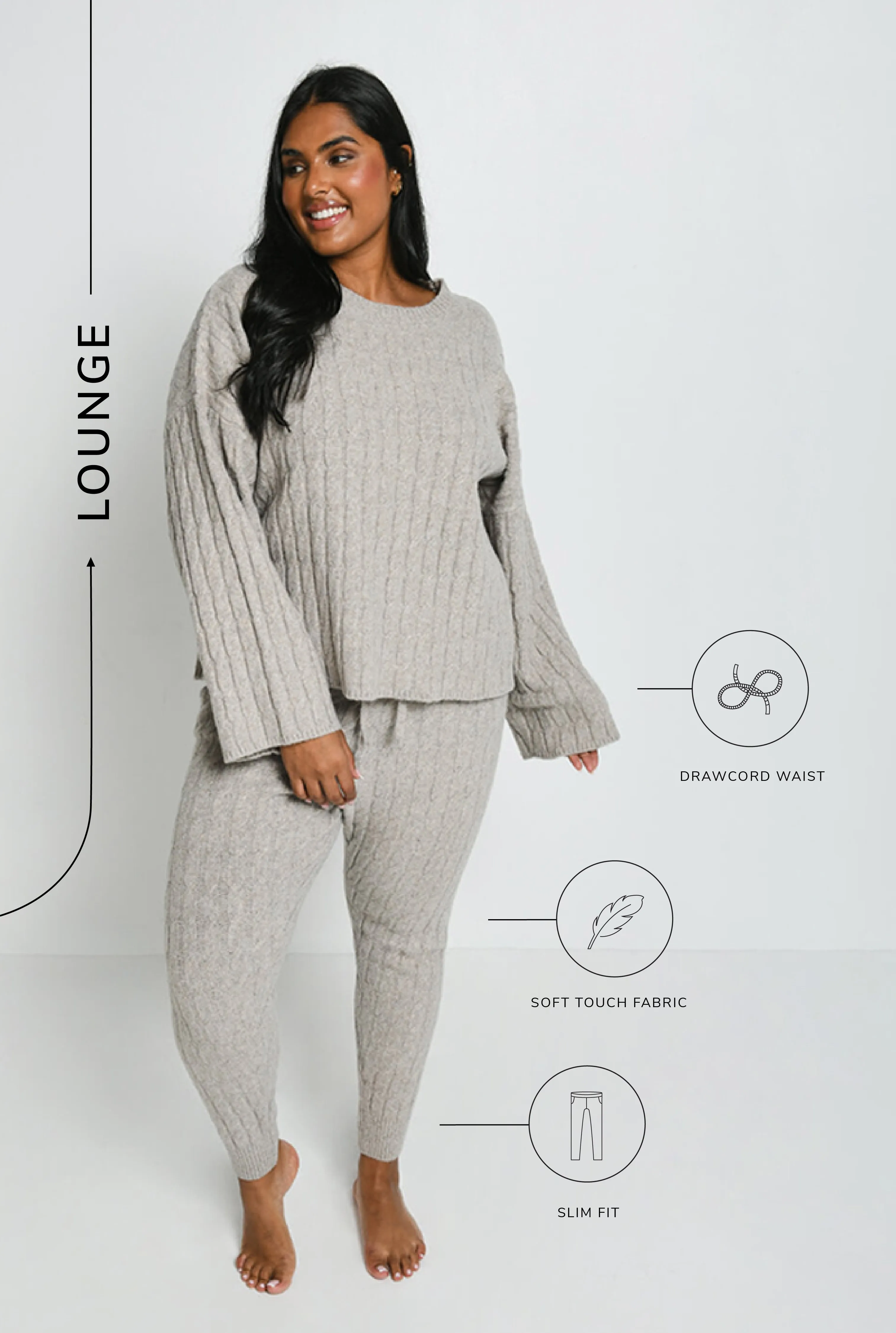 Cable Knit Joggers - Beige sold by LOVALL product image thumbnail 3