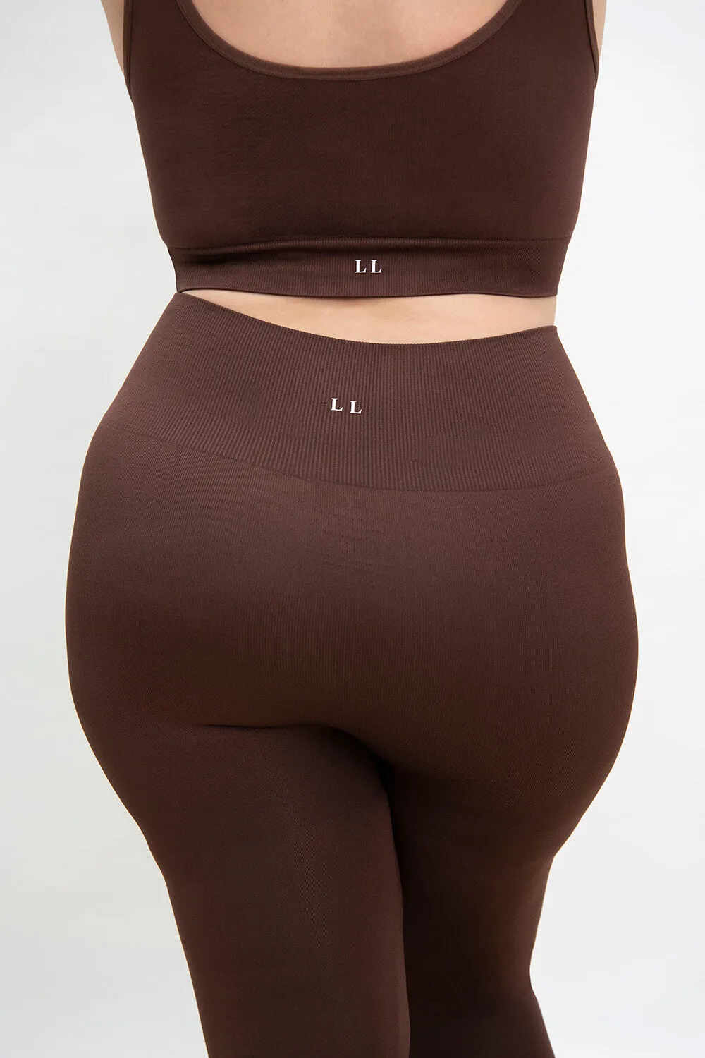 Curve Ultimate High Waisted Seamless Leggings - Chocolate Brown sold by LOVALL product image thumbnail 4