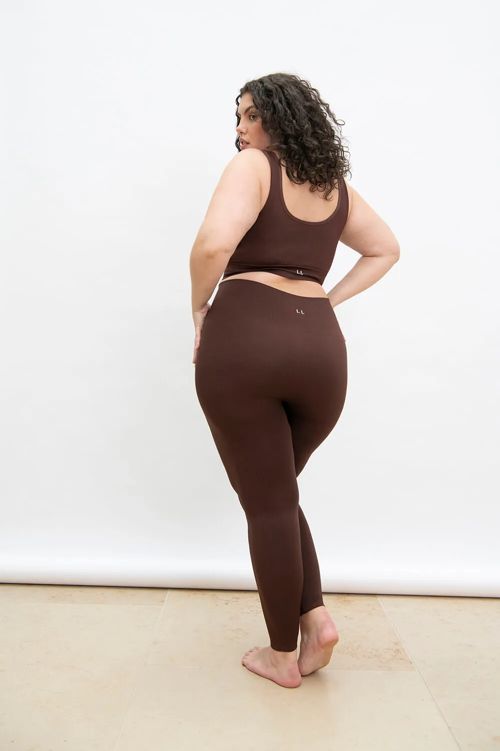 Curve Ultimate High Waisted Seamless Leggings - Chocolate Brown sold by LOVALL product image thumbnail 5