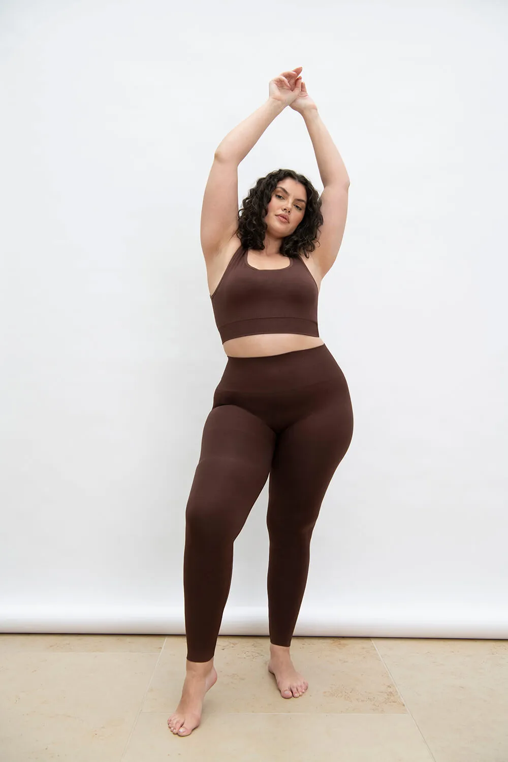 Curve Ultimate High Waisted Seamless Leggings - Chocolate Brown sold by LOVALL
