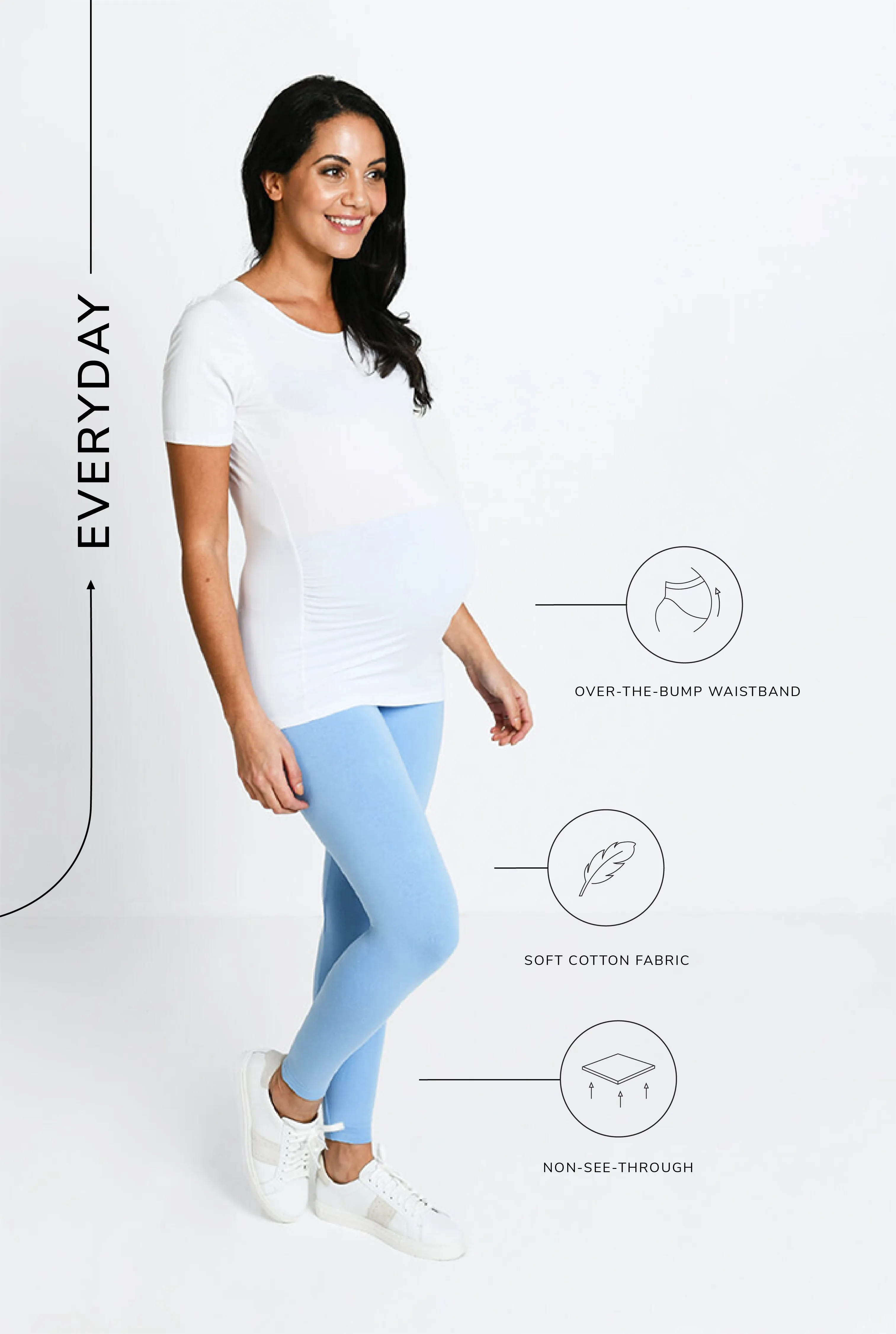 Maternity Everyday Leggings - Powder Blue sold by LOVALL product image thumbnail 3