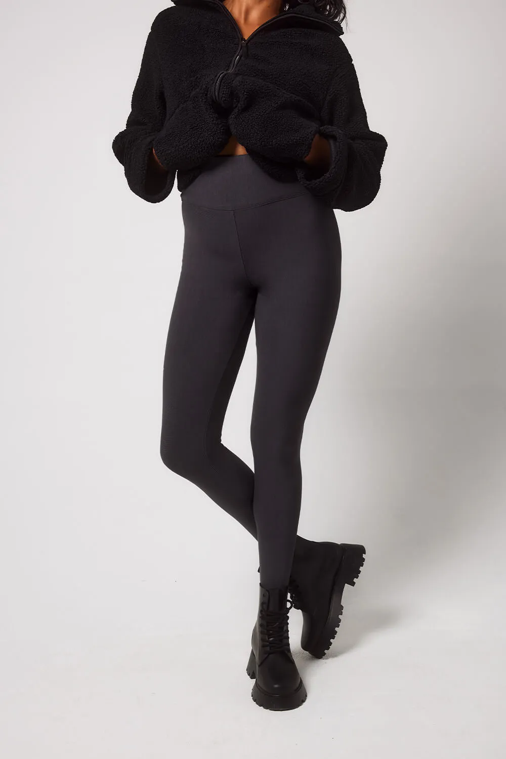 Winter Everyday Fleece-Lined Leggings - Dark Grey sold by LOVALL product image thumbnail 4