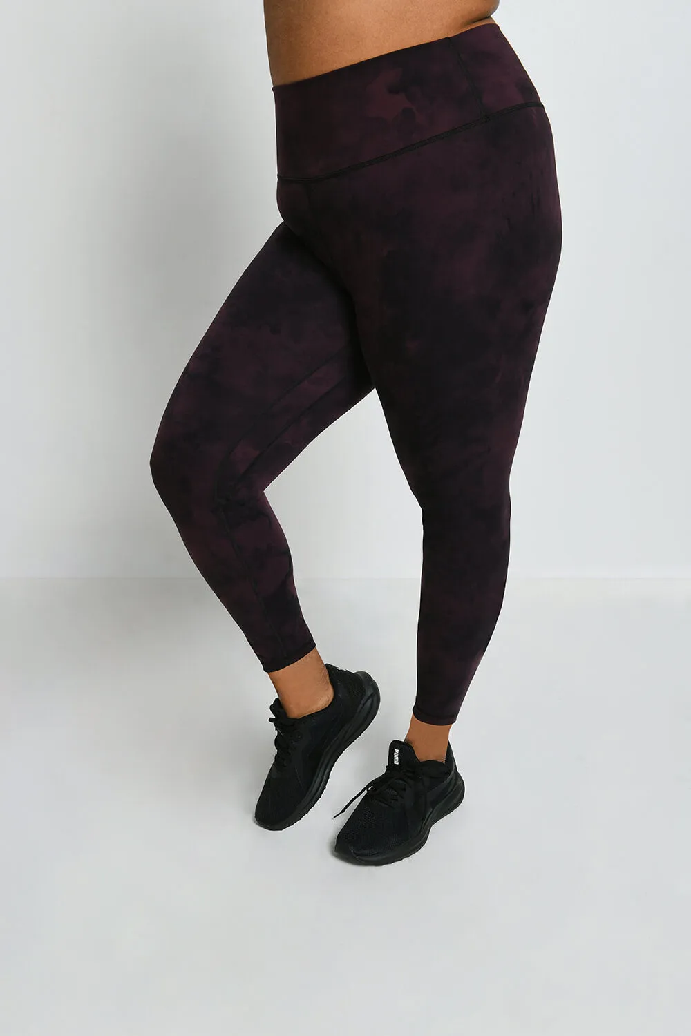 Curve Revitalise 7/8 High Waisted Leggings - Dark Cherry Tie Dye sold by LOVALL product image thumbnail 2