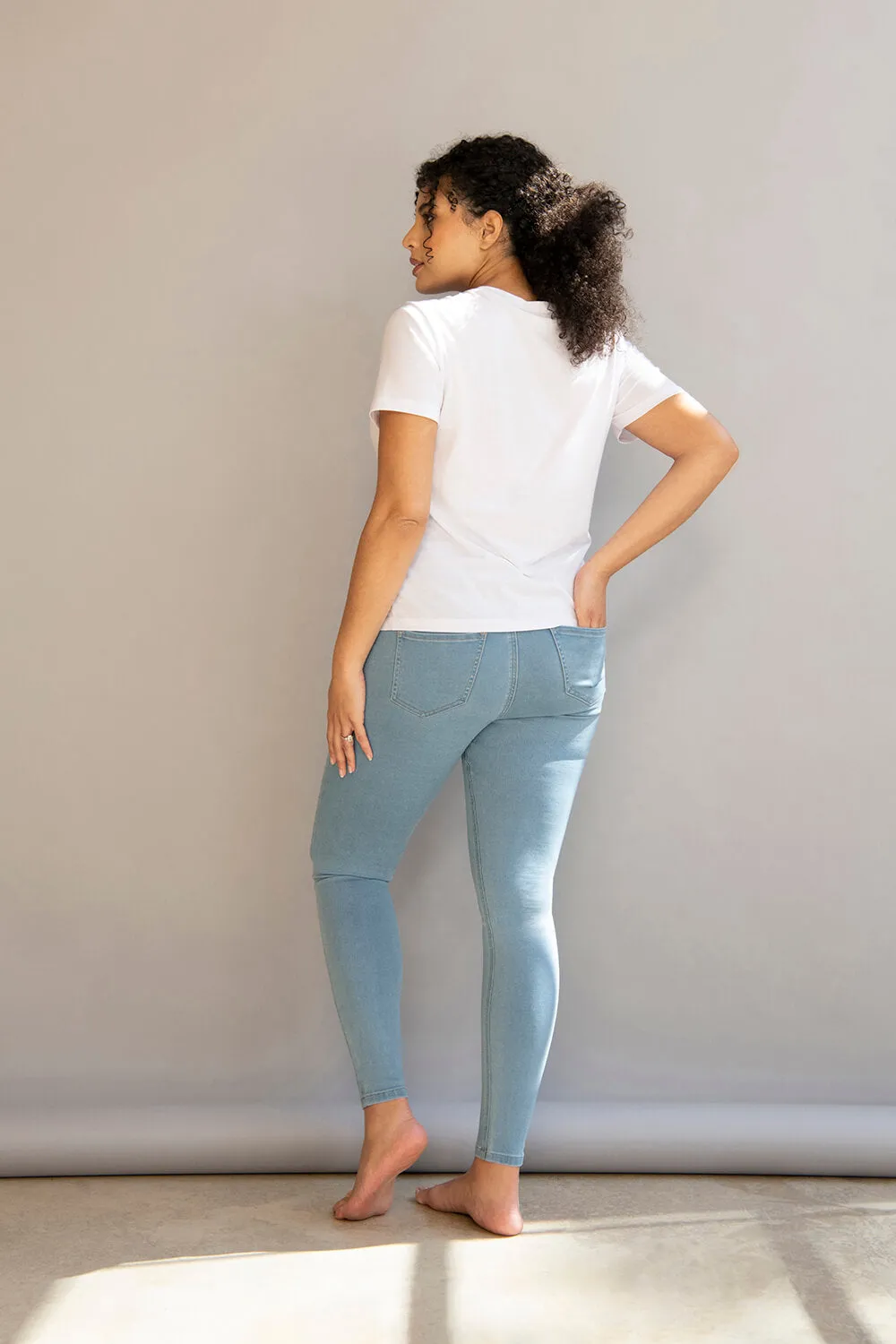 Ankle Grazer Maternity Jeggings - Light Blue sold by LOVALL product image thumbnail 2