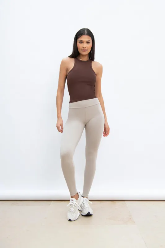 Everyday High Waisted Leggings - Oatmeal Beige sold by LOVALL