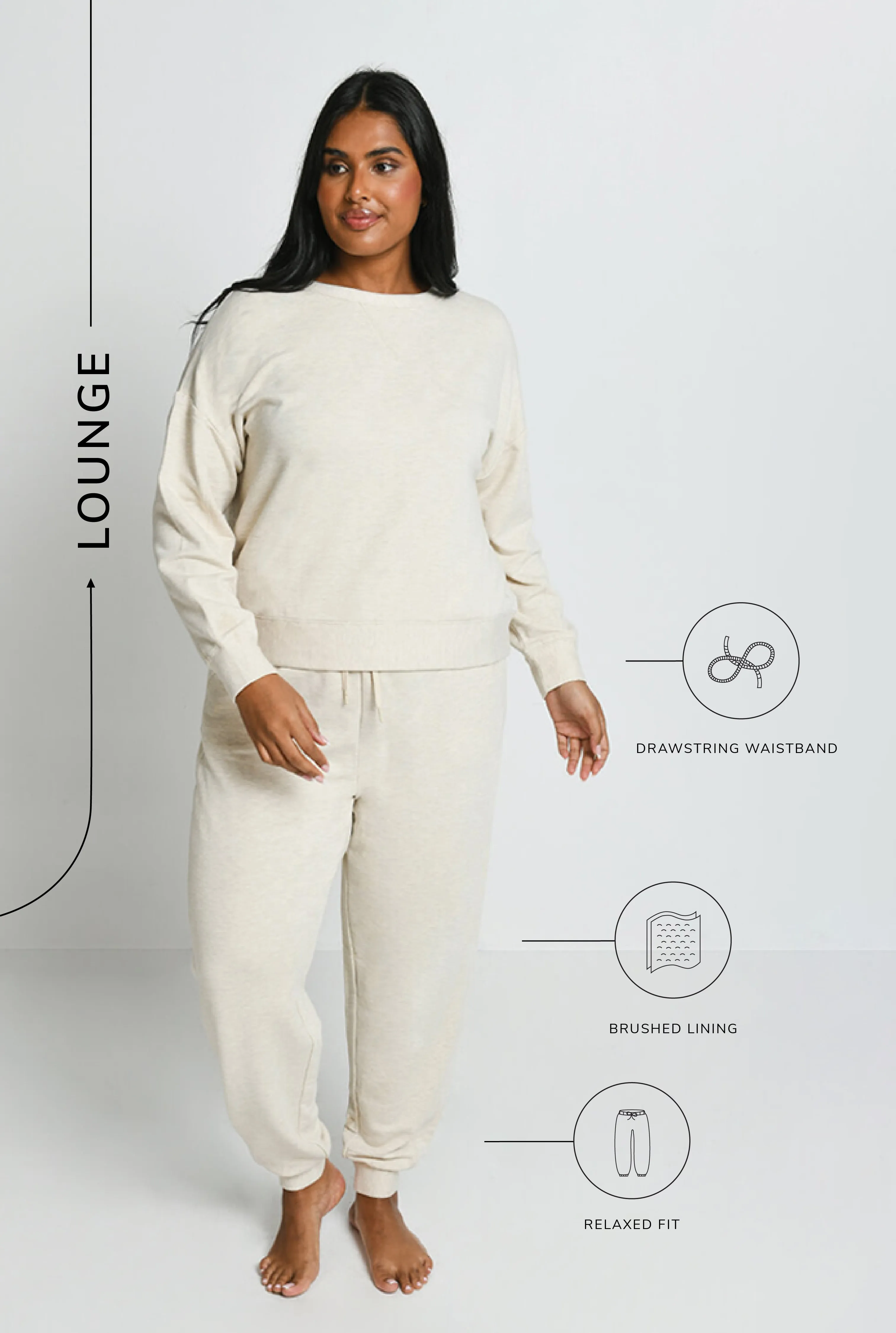 Luxe Lounge Jogger - Vanilla Marl sold by LOVALL product image thumbnail 3