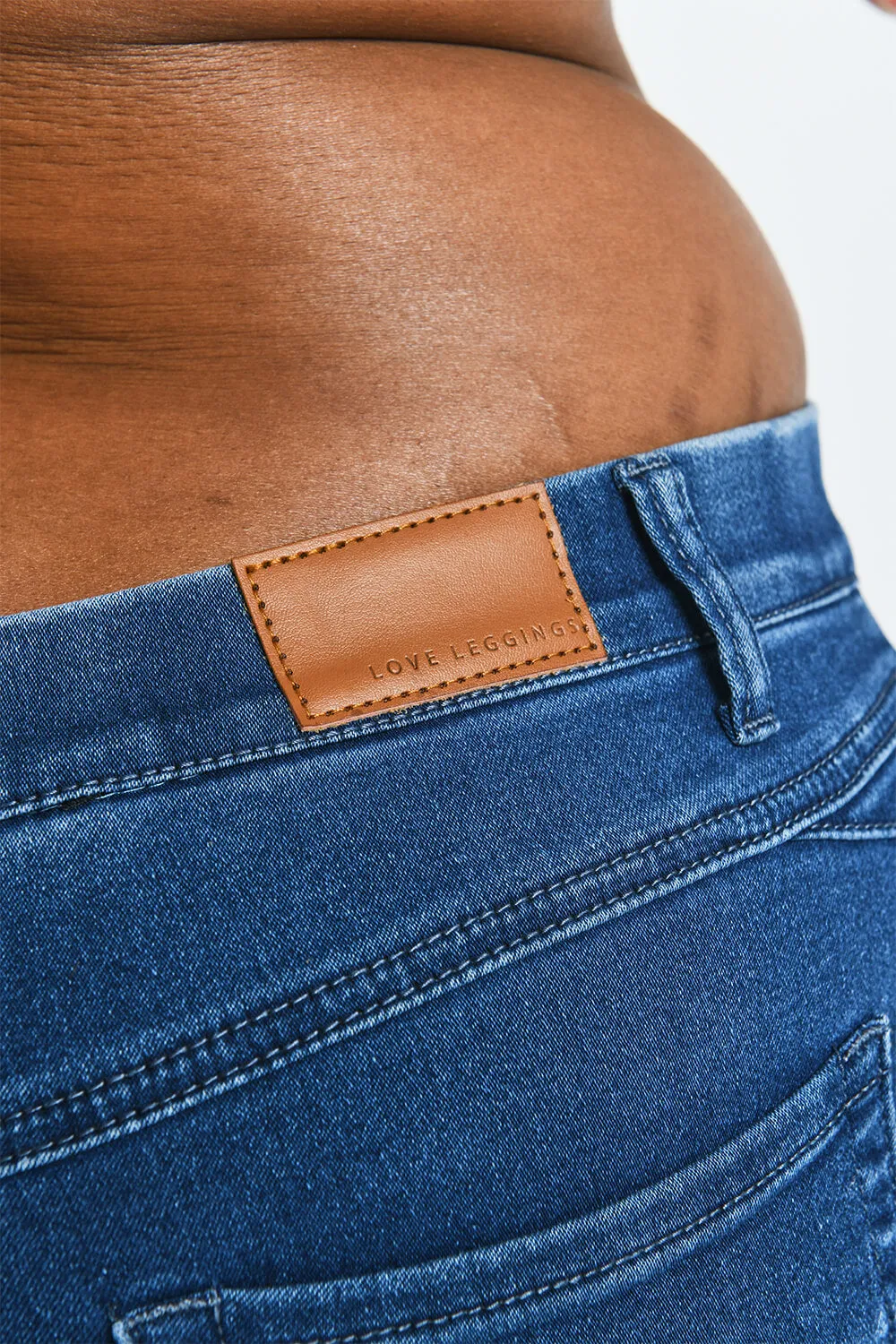 Curve Cropped Jeggings - Mid Blue sold by LOVALL product image thumbnail 4