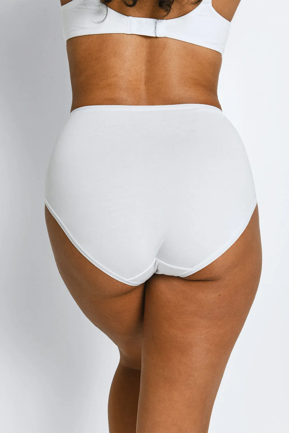 High Rise Cotton Full Briefs 3 Pack - White sold by LOVALL product image thumbnail 4