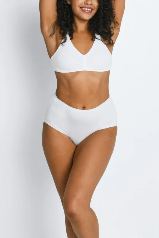 High Rise Cotton Full Briefs 3 Pack - White sold by LOVALL